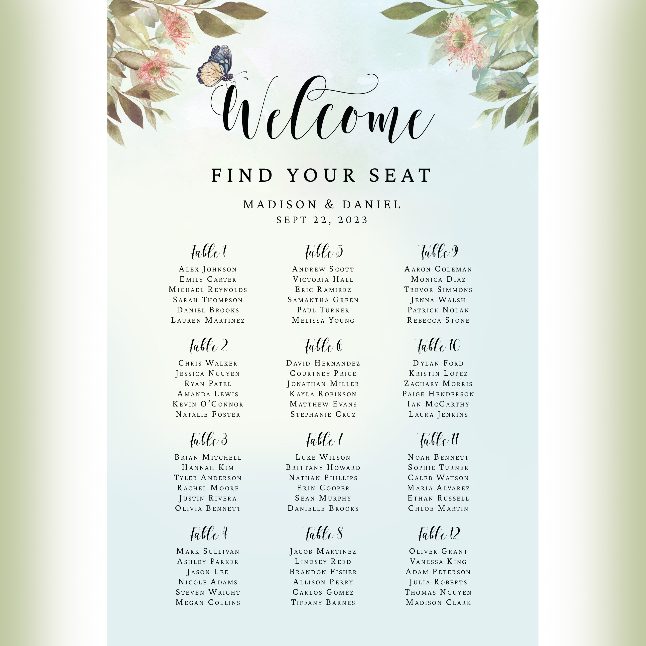 Wedding Seating Chart